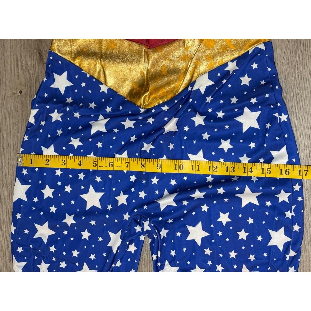 Leg Avenue Sensational Super Hero Costume Catsuit Headband 85577 Red Blue Star M - Picture 15 of 16